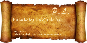 Pototzky Lóránt névjegykártya