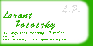 lorant pototzky business card